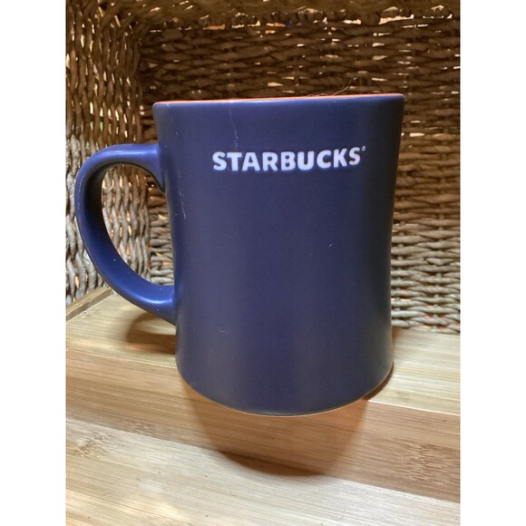 Starbucks Elephant Embossed 2011 Black & White Coffee Mug Orange Inside - Picture 2 of 6